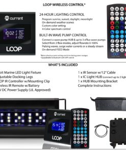 Current USA 36-48" Inch Orbit Marine LED Saltwater Reef Marine Aquarium Light | 24 Hour IR Lighting & eFlux Wave Pump Control | Adjustable Color Spectrum for Fish Tank (4102) Black 36 to 48-Inch 29 81syOGDpLJL