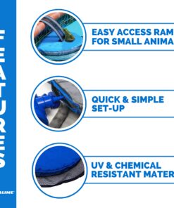 SWIMLINE HYDROTOOLS ORIGINAL 70200 FrogLog Animal Saving Escape Ramp For Pools & Spas | For All Small Animals Entering The Pool | Heavy Duty Material & Long Lasting | Reduces Pool Maintenance Blue 22 81sztEz3XXL
