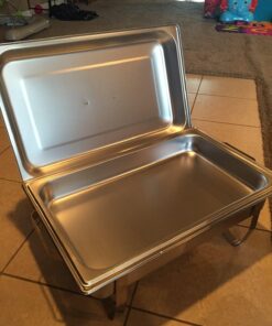 TigerChef Chafing Dish Buffet Set - Chaffing Dishes Stainless Steel - 3 Sets of Chafers and Buffet Warmer Sets: 6 Chafing Gels, 3 Slotted Spoons and Foldable Frame - Food Warmers for Parties Buffets 38 81t 19oPs8L