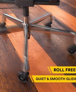 Office Chair Wheels Replacement Set of 5 - NO MORE CHAIR MATS - Office Chair Casters for HARDWOOD FLOORS - Smooth Rolling, Soft Rubber Desk Chair Wheels, Rollerblade Style Computer Chair Caster Wheels 26 81t 1HXSbKS