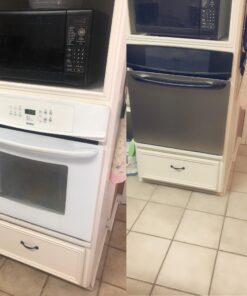 EZ FAUX DECOR Peel & Stick Faux Stainless Steel | Refrigerator Wrap | Cover for Dishwashers & Appliances | Self Adhesive Stainless Contact Vinyl Paper 36 in x 144 in (12ft) 45 81t0H6IMNpL