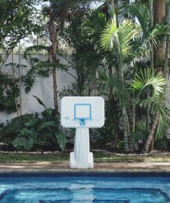 Dunn-Rite PoolSport Swimming Pool Basketball Hoop w/Ball, Base, & 13.5 Inch Stainless Steel Rim for Adults & Kids, Choose Basketball or Basketball and Volleyball Combo Basketball & Volleyball Set 13 81t0K4Y0hIL