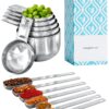 Stainless Steel Measuring Cups & Spoons Set - Heavy Duty, Stackable 13-Piece Set - Dry Foods, Liquids, Dishwasher-safe - Professional Metal Kitchen Utensils By Morgenhaan 13-Piece Baker's Bliss Kit 50 81t0QjFPMOL
