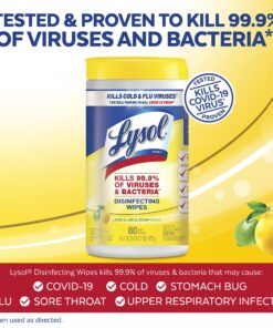 Lysol Disinfectant Wipes, Multi-Surface Antibacterial Cleaning Wipes, For Disinfecting and Cleaning, Lemon and Lime Blossom, 80 Count (Pack of 4) 80 Count (Pack of 4) White Standard Packaging 33 81t2 rYEmVL
