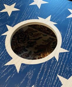 GoSports Flag Series Wood Cornhole Sets – Choose American Flag or State Flags – Includes Two Regulation Size 4 ft x 2 ft Boards, 8 Bean Bags, Carrying Case and Rules America 38 81t2ITye51L