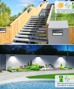 Luposwiten Solar Lights Outdoor Waterproof 100 LED Solar Powered Outdoor Lights, Motion Sensor Outdoor Lights for Front Door, Yard, Garage, Garden, Patio, Deck (4 Pack) 32 81t4i8J3oIL