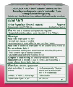 Alternative view of Dulcolax Pink Stool Softener, Docusate Sodium, 100 mg Soft Gel Tablets, 25 Count