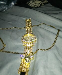 Mens Gold Tone Iced Out Bull Small Pendant with 5Mm 24", No Color, Size No Size 49 81t5sbC8nhL