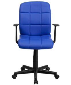 Flash Furniture Clayton Mid-Back Blue Quilted Vinyl Swivel Task Office Chair with Arms 29 81t5th77tL