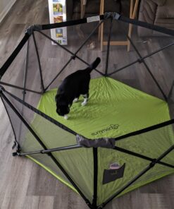 Summer Infant Pop ‘n Play Portable Playard, Green - Lightweight Play Pen for Indoor and Outdoor Use - Portable Playard with Fast, Easy and Compact Fold 48 81t6Ah5LOHL