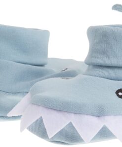 Baby Aspen Bib and Booties Gift Set, Chomp and Stomp Shark, 0-9 Month White/Grey 7 81t6qyQFUoL