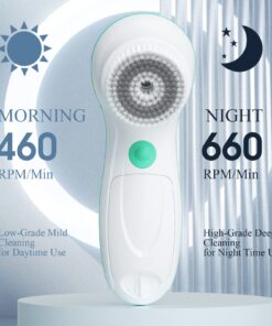 TOUCHBeauty Facial Cleansing Brush Electric, Face Cleansing Brush with Stand, 3 Brush Heads, 2 Speeds, IPX5 Waterproof, Battery-Powered, Suitable for All Skin Types, TB-0759D White 22 81t6yMzkOHL
