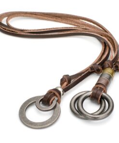FIBO STEEL Alloy Vinatge Pendant Necklace for Men Leather Chain Adjustable 2 Pcs a Set 34 81t7lCc2ltL