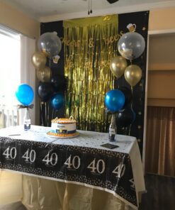 Metallic Gold Foil Fringe Shiny Curtains for Party, Prom, Birthday, Event Decorations 3 foot x 8 foot (1 Curtain) 24 81t8dPbaybL