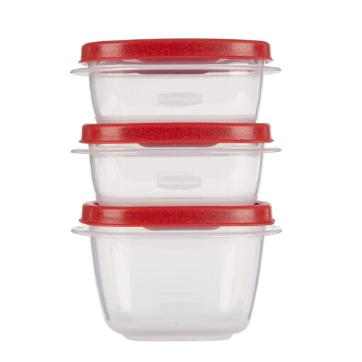 Rubbermaid Easy Find Lids Food Storage Containers, Racer Red, 6-Piece Set 6 piece