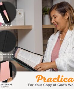 Christian Art Gifts Women's Fashion Bible Cover Serenity Prayer, Aqua/Black Faux Leather, Large 25 81tDD1PLxKL