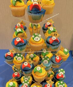 YestBuy 4 Tier Acrylic Cupcake Stand, Premium Cupcake Holder, Acrylic Cupcake Tower Display Cady Bar Party Décor – Display for Pastry(4.7" Between 2 Layers)… 4 Tier Square (4.7" between 2 layers) Clear 34 81tDRKOTNkL