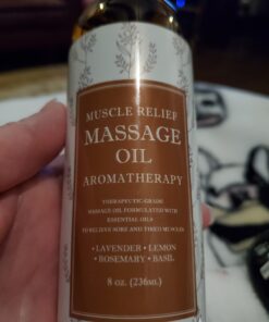 Sore Muscle Massage Oil for Body - Relaxing Massage Oil for Massage Therapy with Lavender and Rosemary Oils for Muscle Relief - Gentle Warming Massage Oil for Sore Muscles for Pro or Home Use (8oz) Herbal Citrus 8 Fl Oz (Pack of 1) 28 81tDqmEt0IL
