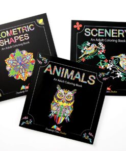 Adult Coloring Books Set - 3 for Grownups 120 Unique Animals, Scenery & Mandalas Designs. Adults Relaxation. 40 81tFiCcp3EL