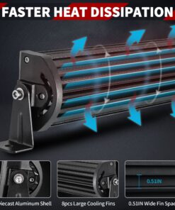 LEDKINGDOMUS Led Light Bar 300W 52 inches Curved Light Bar & 2pc 4 inches 18W Flood Light Pods & Switch Wiring Harness Compatible for Jeep, Pickup, Truck, Car, ATV, 4x4, 4WD, Off Road Driving Light 52inch + 4inch Pods + Wiring Harness Black 31 81tG6Or4E9L