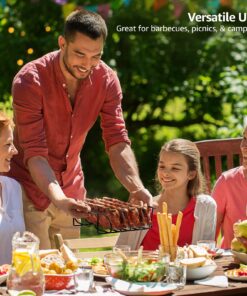 Sorbus® Non-Stick Rib Rack - Porcelain Coated Steel Roasting Stand – Holds 4 Rib Racks for Grilling & Barbecuing - Perfect BBQ Accessories for Smoker and Grill - Durable and Convenient Design (Black) 23 81tGxs5N4vL