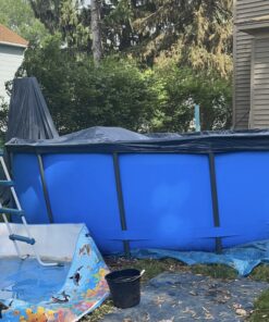 Bestway 12752E Steel Pro Above Ground Backyard Frame Pool for Kids & Adults, 15' x 48", Blue 15' x 48" 45 81tMxDkgCEL