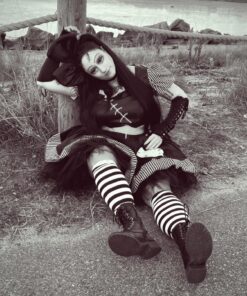 Fun World Costumes Women's Broken Doll Adult Costume Medium/Large Black/White 12 81tO8dxxBsL