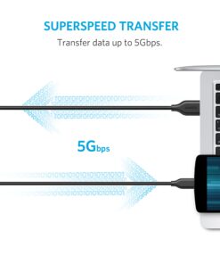 Alternative view of Anker USB C Cable, PowerLine USB 3.0 to USB C Charger Cable (3ft) with 56k Ohm Pull-up Resistor for Samsung Galaxy Note 8, S8, S8+, S9, Oculus Quest, Sony XZ, LG V20 G5 G6, HTC 10 (Black) 3ft Black 1