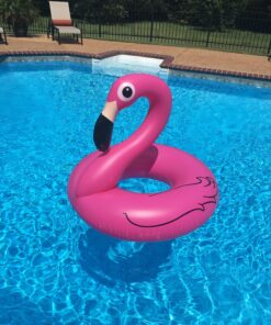 BigMouth Inc. Pink Flamingo Pool Float, Inflates to Over 4ft. Wide, Funny Inflatable Vinyl Summer Pool or Beach Toy, Patch Kit Included 42 81tOSPoUPEL
