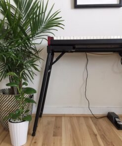 On-Stage KS7150 Platform-Style Keyboard Stand (Setup for Keyboards, Synths, Organs, and Electric Pianos, 230 lb Capacity, Adjustable Height and Width, Folding, Portable, Rubber Feet, Metal, Black) 23 81tOT1mlDL