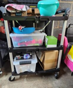 Olympia Tools 85-188 Pack-N-Roll Folding Collapsible Service Cart, Black, 50 Lb. Load Capacity per Shelf 150LB 61 81tPyaFP4eL