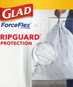 Glad ForceFlex Tall Kitchen Drawstring Trash Bags, 13 Gal, 100 Ct (Package May Vary) 37 81tTxWCuvaL