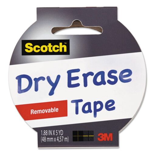 Scotch Dry Erase Tape, 1.88" x 5 Yards, 1 Roll, White (1905R-DE-WHT) 1 pack