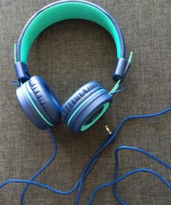 Kids Headphones - noot products K11 Foldable Stereo Tangle-Free 3.5mm Jack Wired Cord On-Ear Headset for Children/Teens/Boys/Girls/Smartphones/School/Kindle/Airplane Travel/Plane/Tablet (Navy/Teal) Navy/Teal 60 81tWn75rxhL