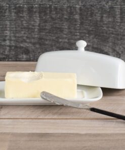 Alternative view of Now Designs Stoneware Rectangle Butter Dish with Lid, White 4.5 x 8 in