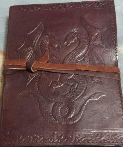 AzureGreen DOUBLE DRAGON Blank Page BOOK Handcrafted Leather Writing Unlined 5 x 7 JOURNAL (Brown) 37 81tY V2MNNL