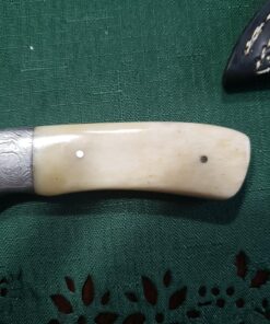 Randy knives RA-9002 Custom Made Damascus Steel Hunting Knife Bone Handle, Damascus Bolster, with Real Leather Sheath. 24 81tcIzde3cL