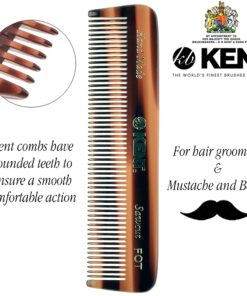 Kent A FOT Handmade All Fine Tooth Saw Cut Beard Comb - Pocket and Travel Comb - Styling Comb or Wet Comb for Fine or Thinning Hair, Beard Care, and Hair Care for the Essential Kent Beard Kit 1 Pack Tortoiseshell 24 81tci9Pu3fL