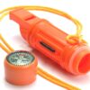 SE 5-in-1 Orange Survival Whistle with Compass, Signaling Mirror, Lanyard, and Fire Starter - 112dB, 4.5-Inch Length - Ideal for Hiking, Camping, Emergencies - CCH5-1 1 Piece 4 81teXJoXEJL