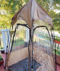 Sports Tent, MioTsukus Instant Weather Proof Pod, Pop Up Bubble Clear View Tent, All Weather Shelter with Extra Top Cover for Soccer, Football, and Other Outdoor Events- 1~4 People 40"l X 46"w X 65"h (1~2 Person) 55 81tguqbgjL