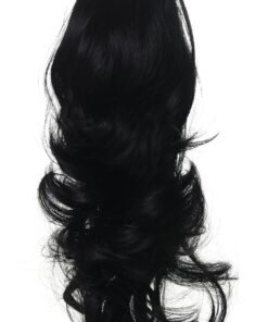 Onedor 15" Synthetic Fiber Curly Ponytail Hair Extension hairpiece with Clip-in Jaw Clips, Dual-Use Hair Extensions (1#-Black) 1#-Black 11 81thEvyOCEL