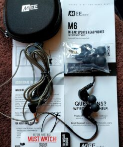 MEE audio M6 Sport Wired Earbuds, Noise Isolating In Ear Headphones, Sweatproof Earphones for Running/Gym/Workouts with Dynamic Enhanced Bass Sound, Memory Wire Earhooks, 3.5mm Jack Plug (Black) Black Regular 3.5mm Wired 37 81thGZJ HEL