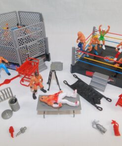 Liberty Imports Ultimate 32-Piece Wrestling Miniature Toys for Kids Pretend Play, Wrestler Figures with 2 Rings & Realistic Accessories for Boys and Girls, Great for Cake Toppers, Parties 36 81thmLEXzeL