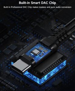 ZOOAUX USB C to 3.5mm Headphone and Charger Adapter,2 in 1 USB C to Aux Audio Jack with PD 60W Fast Charging Dongle Cable Cord for iPhone 15/15 Pro Max,Galaxy S23/S22/S21 Ultra, iPad Pro,Pixel(Black) Black 20 81thns5dnGL