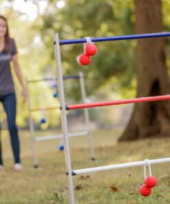 Triumph Premium Ladder Toss Outdoor Game Set with 6 Soft Bola Balls, Travel Carrying Case and Score Trackers - Choose Between Classic and All Pro Series All Pro Steel 31 81thyEq8YuL