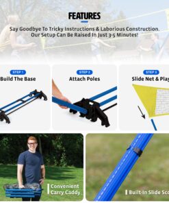 EastPoint Sports Easy Setup Badminton Set - Backyard Outdoor Game for Family Fun - Includes 2 Racket & 2 Shuttlecocks 31 81tj8DhmlQL