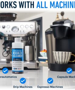 Coffee Machine Descaler - 2 Uses - Descaling Solution for Nespresso Breville Keurig Jura & More - USA Made Cleaner For All Coffee Machines, Glass Pot Cleaner and Espresso Makers 8 Fl Oz (Pack of 1) 15 81tjYTpbhLL