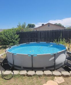 Bestway Steel Pro MAX 12 Foot x 30 Inch Round Metal Frame Above Ground Outdoor Backyard Swimming Pool Set with 330 GPH Filter Pump 12' x 30" 32 81tjjaaSZEL