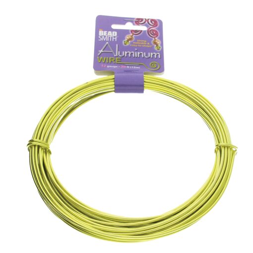 The Beadsmith 12-Gauge Anodized Aluminum Wire for Jewelry Making, Metal Wire for Wrapping (Apple Green)