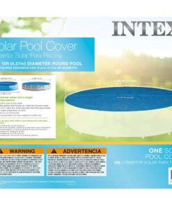 INTEX 28013E Solar Pool Cover: For 15ft Round Easy Set and Metal Frame Pools – Insulates Pool Water – Reduces Water Evaporation – Keeps Debris Out – Reduces Chemical Consumption 15 ft 26 81tkoo3rxKL